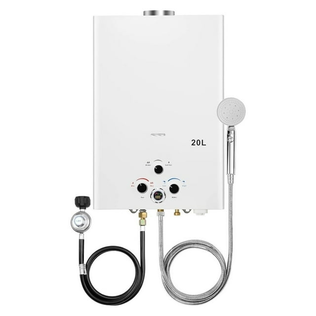 Tankless Water Heater 5.26GPM 20L Outdoor Portable GasHot Water Heater Instant Propane Water Heater With Digital Display ,Convertible Temperature Scale