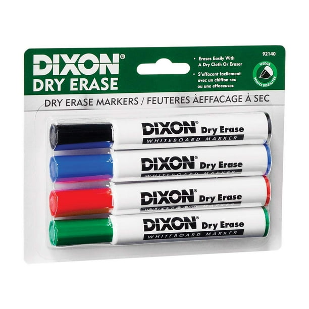 Ticonderoga Dry Erase Markers - Broad, Fine Marker Point - Chisel Marker Point Style - Assorted - 4 / Pack Ticonderoga Dry Erase Markers - Broad, Fine Marker Point - Chisel Marker Point Style - Assorted - 4 / Pack