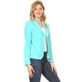 thumbnail image 2 of Moa Collection Women's Solid Casual Office Work Long Sleeve Open Front Blazer Jacket, 2 of 6