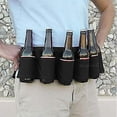 thumbnail image 4 of Paquete de 6 botellas portátiles, riñonera para cerveza, botellas de vino, soporte para latas de bebidas, negro, 4 of 5