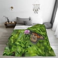 thumbnail image 5 of Salouo Butterflies and Floral Print Bed Blankets, Flannel Blanket Comfortable Air Conditioning Blanket Lightweight Blanket for Sofa Bed Travel & Couch-50"x40", 5 of 7