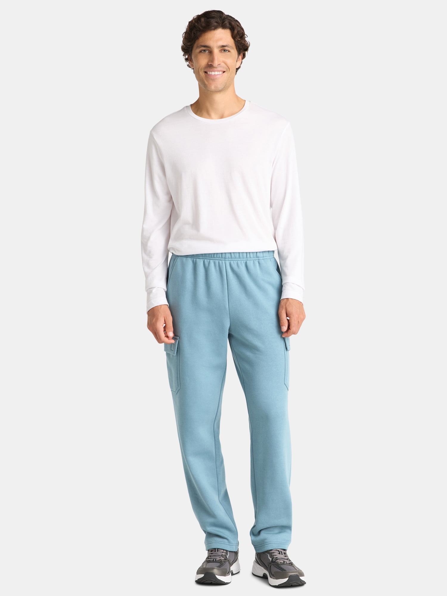 Athletic Works Men's and Big Men's Fleece Cargo Sweatpants, Sizes XS-4XLT