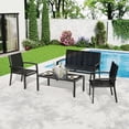 thumbnail image 1 of Ensemble de Mobilier de Patio 4 Pcs, Ensemble de Conversation Extérieur avec Causeuse, 2 Chaises Simples et Table Basse, Ensemble de Patio Moderne en Métal avec Sièges en Textilène Respirant pour Véranda, Cour Arrière, Balcon, 1 of 7