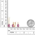 thumbnail image 2 of Gem Stone King 18K Rose Gold Plated Silver Pendant and Earrings Jewelry Set Pink and White Moissanite (6.20 Cttw), 2 of 4