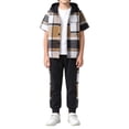 thumbnail image 7 of LvhaoGJOB Little Kids Boys 2-Piece Outfit Set, Black - plaid pattern, tartan plaid, 7 of 7