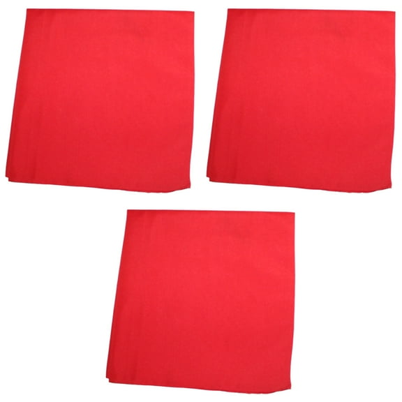 3 Pack Plain Cotton Bandanas Versatile Everyday Accessories (Red)