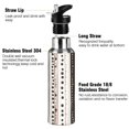 thumbnail image 3 of Yayeee 20oz Insulated Water Bottle Double Wall Stainless Steel with Flip Straw Lid, Brown Abstract Stripes, 3 of 7
