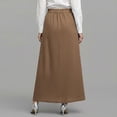 thumbnail image 5 of Maxi Wrap Skirts for Women Summer Elastic High Waisted Casual A Line Long Linen Skirt with Pockets, 5 of 7