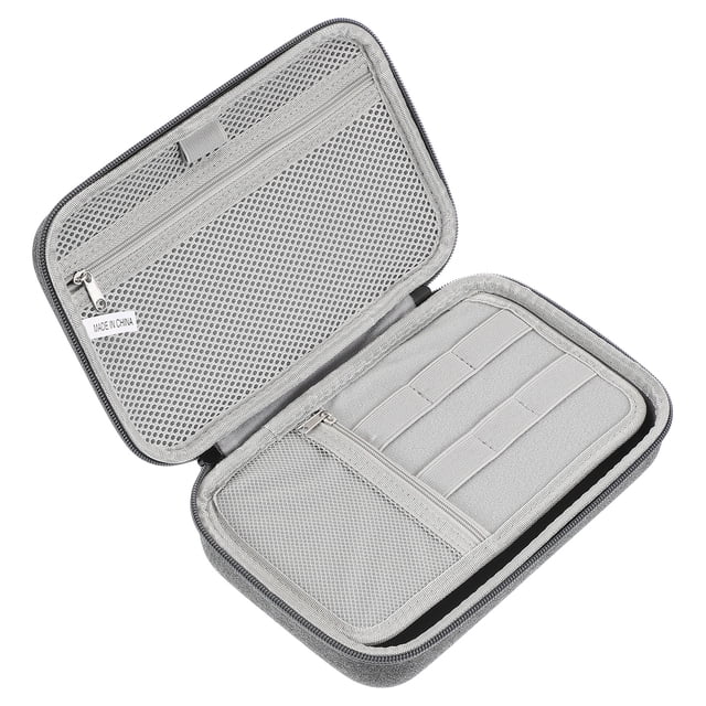 Estuche organizador electrónico Uxcell de 9 x 5.7 pulgadas, bolsa organizadora de cables dura e impermeable de EVA, gris oscuro