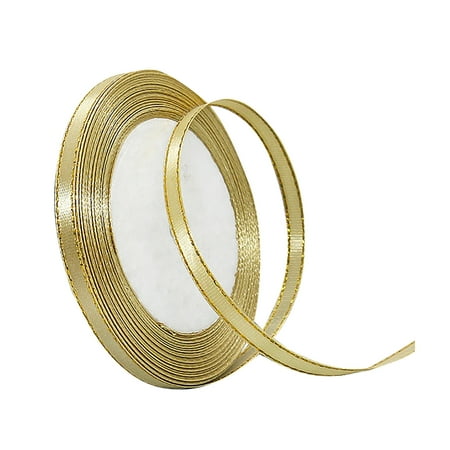Hunei Gift Wrapping Paper 25YD Satin Ribbon 6mm Fabric Gift Ribbon For Wedding Christmas Birthday Gift Home Essentials Home Decor Gold Clearance sale