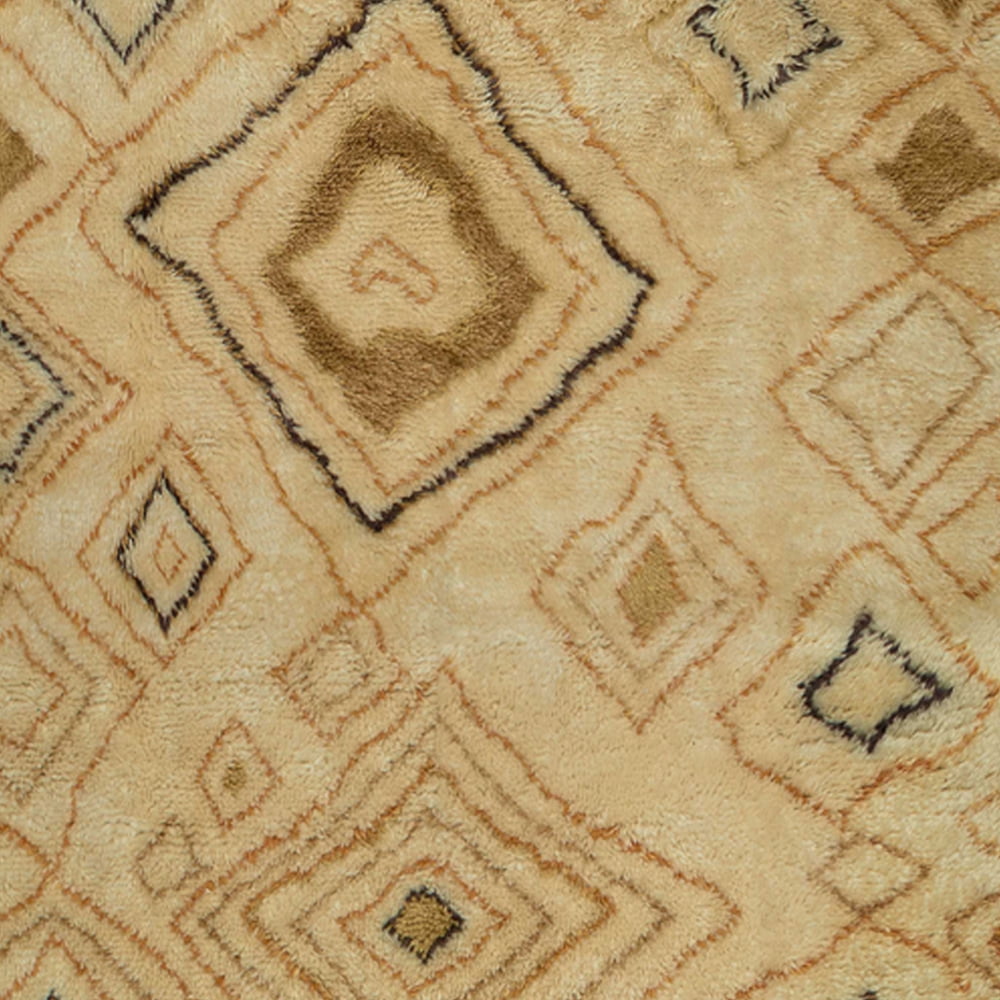 Lr Home Moroccan Ivory & Gold 9 Feet x 12 Feet Hand Knotted Indoor Area Rug