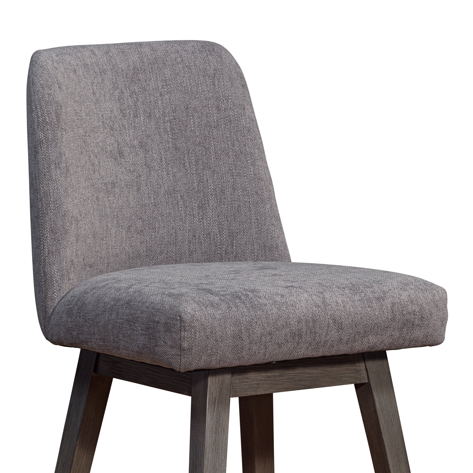 Amelia Swivel Counter Stool in Gray Oak Wood Finish with Mocha Fabric - Set of 2