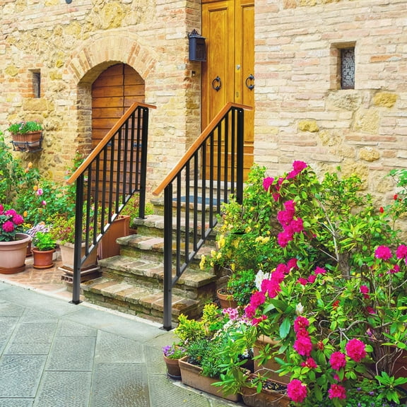 Zimtown Outdoor Handrails , 1-4 Step Handrail & Indoor Stair Railing Kit,  for Seniors for Porch Railing & Deck Hand Rail