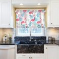 thumbnail image 6 of Flamingo Kitchen Curtains 2 Panels UV Protected Tier Curtains, Half Window Curtains Kitchen Tiers for Guest Room Bathroom Sink Laundry Room Basement,24"x27", 6 of 7