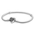 thumbnail image 1 of Pulsera femenina de plata gruesa chapada en cobre blanco, pulsera cuadrada con hebilla de hoja de corazón y hueso de serpiente, moda, 1 of 5