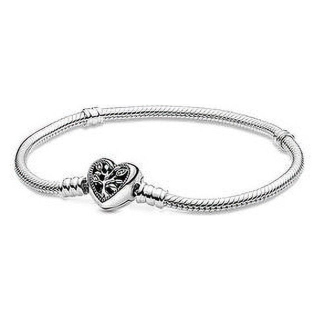 Pulsera femenina de plata gruesa chapada en cobre blanco, pulsera cuadrada con hebilla de hoja de corazón y hueso de serpiente, moda