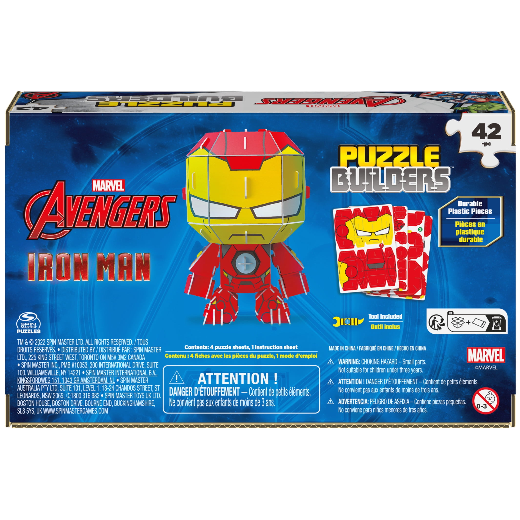 Marvel Avengers, Puzzle Builders Iron Man 42-Piece, for Ages 6 and