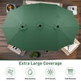 thumbnail image 4 of Autlaycil 15 ft Rectangle Patio Umbrella with Umbrella Base, Crank, Outdoor Market Umbrella (Green), 4 of 7