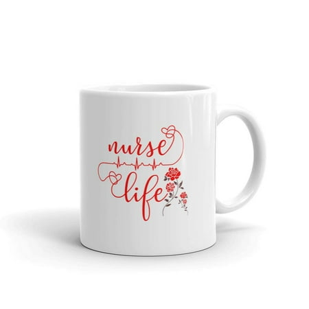

Nurse Life Job Quote Nursing Coffee Tea Ceramic Mug Office Work Cup Gift