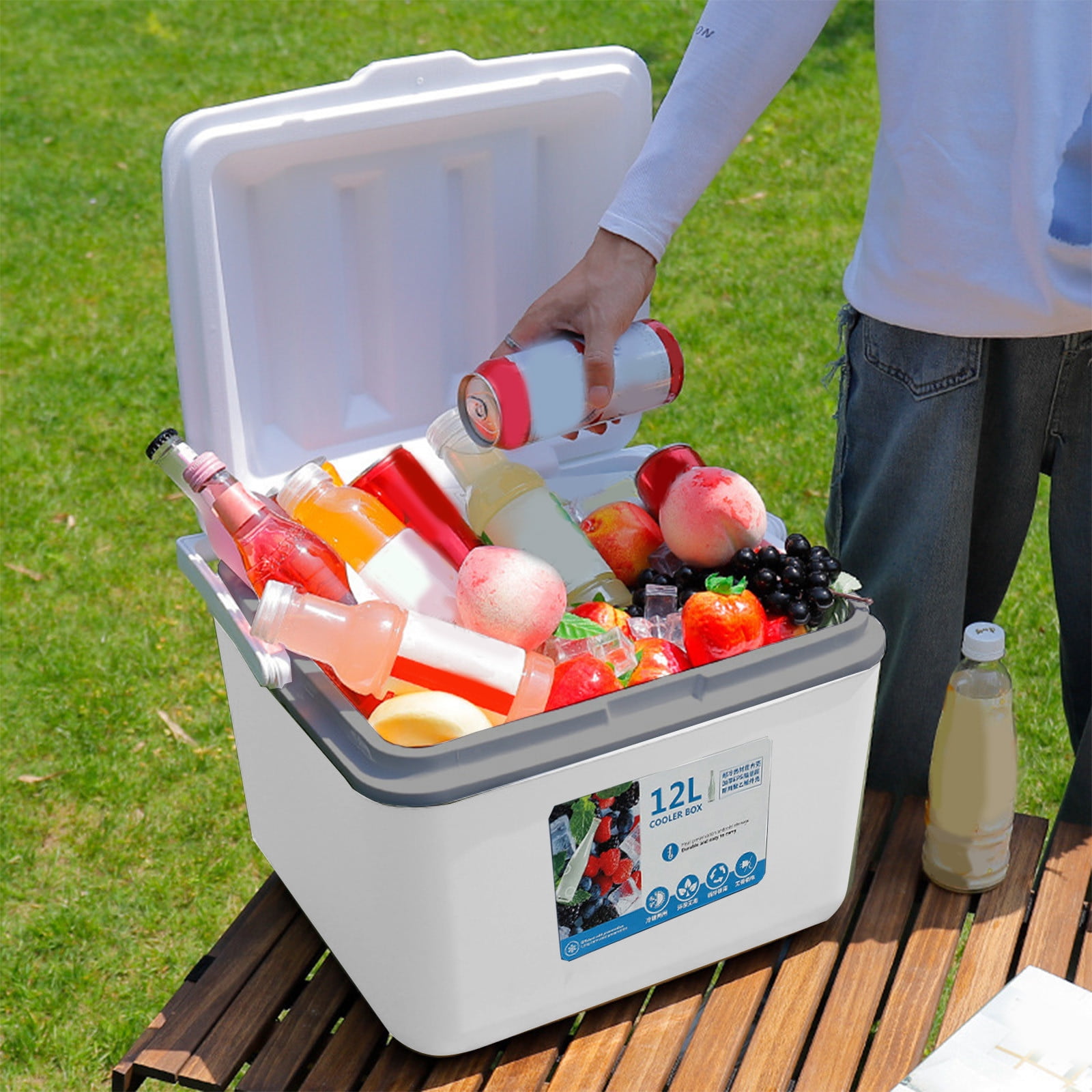 CASAFUN Portable Insulated Cooler with Handles,Compact Cooler Leak-Proof Outdoor Hard Cooler Keeps Ice Up To 3 Days,Ice Chest for Camping,Tailgating,Beach,Picnic,Groceries,Lunch
