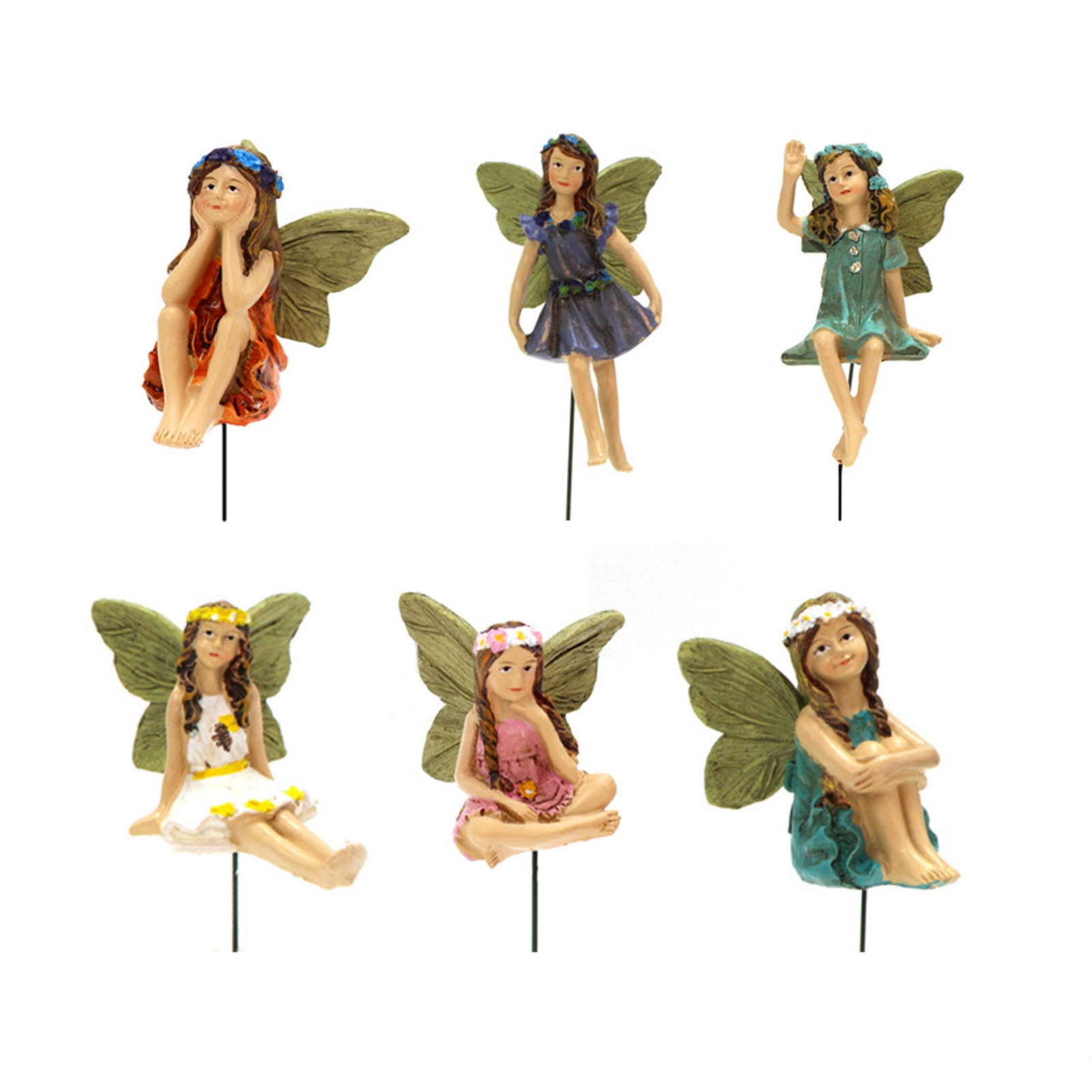 Aihome 6pcs Miniature Fairies Figurines Accessories For Outdoor Deco
