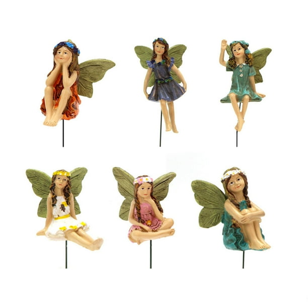 6pcs Miniature Fairies Figurines Accessories For Outdoor Deco Mini Garden Ornaments Decor Statue Com Garden Ornaments Decor Statue, Garden Fairies Figurines