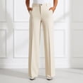 thumbnail image 2 of QTSHPN Wide Leg Pants Women Pure Color Linen Blend Casual Trousers Loose Comfortable Elastic Waist Summer Fashion Versatile Work Pants Women Beige XXXL, 2 of 5