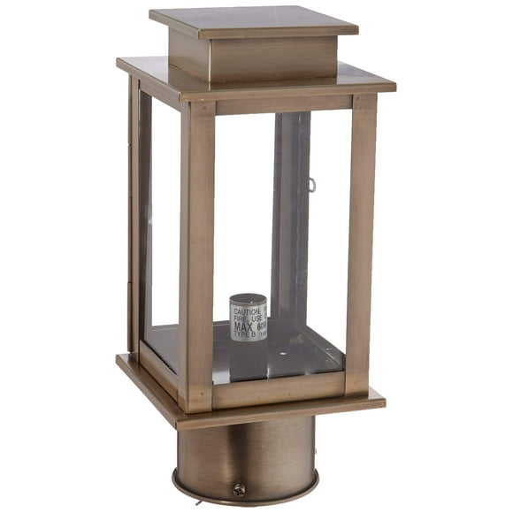 Livex Lighting 20201-29 Transitional One Light Outdoor Post-Top Lanterm from Princeton Collection in Pwt, Nckl, B/S, Slvr. Finish, 4.75 inches, 10.50x4.75x4.75, Vintage Pewter
