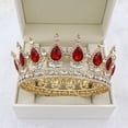 thumbnail image 3 of Zhuge Tiara de boda para novia, diadema de princesa, corona nupcial, joyería para el cabello con diamantes de imitación de cristal, decoración para princesa, novia, cumpleaños, graduación, boda (A), 3 of 4