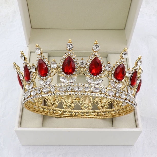 Nvzi Tiara de boda para novia, diadema de princesa, corona de novia, joyería para el cabello con diamantes de imitación de cristal,graduación, boda, fiesta de disfraces (B)