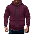 thumbnail image 2 of Yaoyar Tactical Hoodies for Men Quarter Zip Up Fleece Pullover Sweatshirt Loose Fit Workout Cargo Hoodie with Zip Pockets, 2 of 4