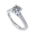 thumbnail image 2 of Eloya Jewel Prong Set Cushion Cut 1.38 Ct Moissanite Ring - Anniversary Ring for Women's - 14K White Gold Plated Engagement Ring for Her - Wedding Proposal Moissanite Ring - Stunning Gift, 2 of 3
