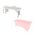 thumbnail image 5 of Gowinex Pink 4 ft x 2.5 ft Spandex Tablecloth Stretch Fitted Table Cover, 5 of 5