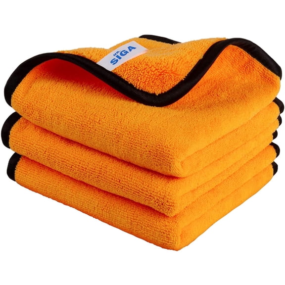 MR.SIGA Premium Microfiber Clothes for Household Cleaning, Car Washing Towels, 15.7 x 23.6 inch, 3 Pack