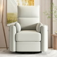 thumbnail image 2 of BedLuxury Swivel Recliner Theater Recliner Chair, Manual Glider Reclining Sofa with Two Removable Pillows, Nursery Recliners for Living Room,Beige, 2 of 7