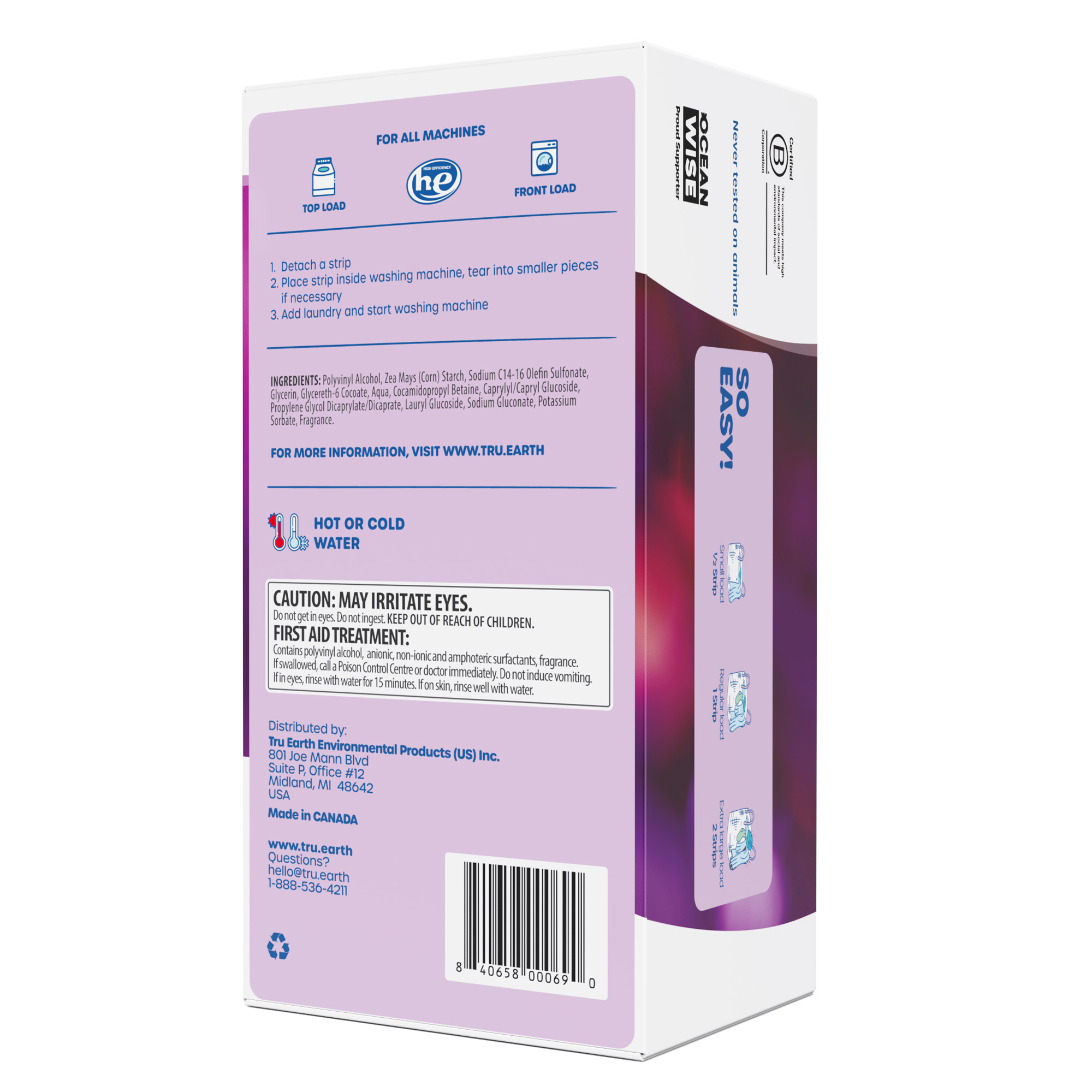 Tru Earth Eco-Strips Laundry Sheets - Lilac Breeze - Up to 768 Loads (384 Sheets) - Laundry Detergent Sheets