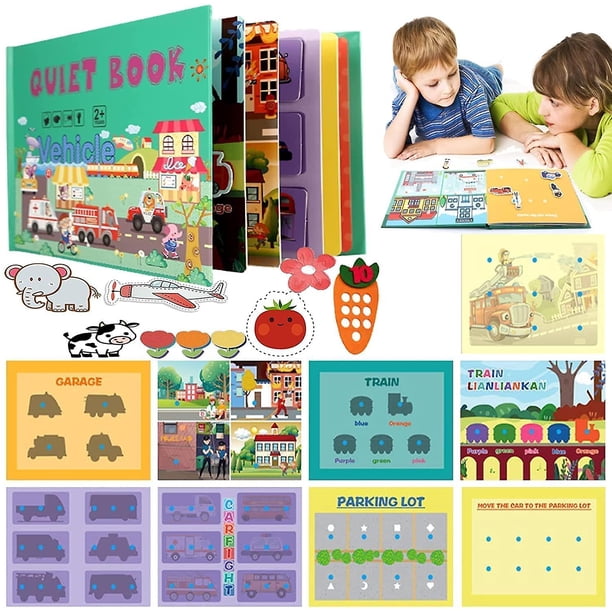 Libro tranquilo para niños pequeños, 2022 Nuevo libro Montessori fieltro ocupado para niños para desarrollar habilidades de aprendizaje para 3-6, 10 páginas, A,11 Afortunado Sencillez