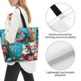 thumbnail image 3 of Balery Whimsical Cats and Flowers Scene Bolsa Tote Estilo Estético con Cremalleras, Bolsa de Hombro, Bolsa de Compras Grande y Plegable, 3 of 8