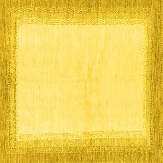 Ahgly Company Indoor Square Solid Yellow Modern Area Rugs, 3' Square