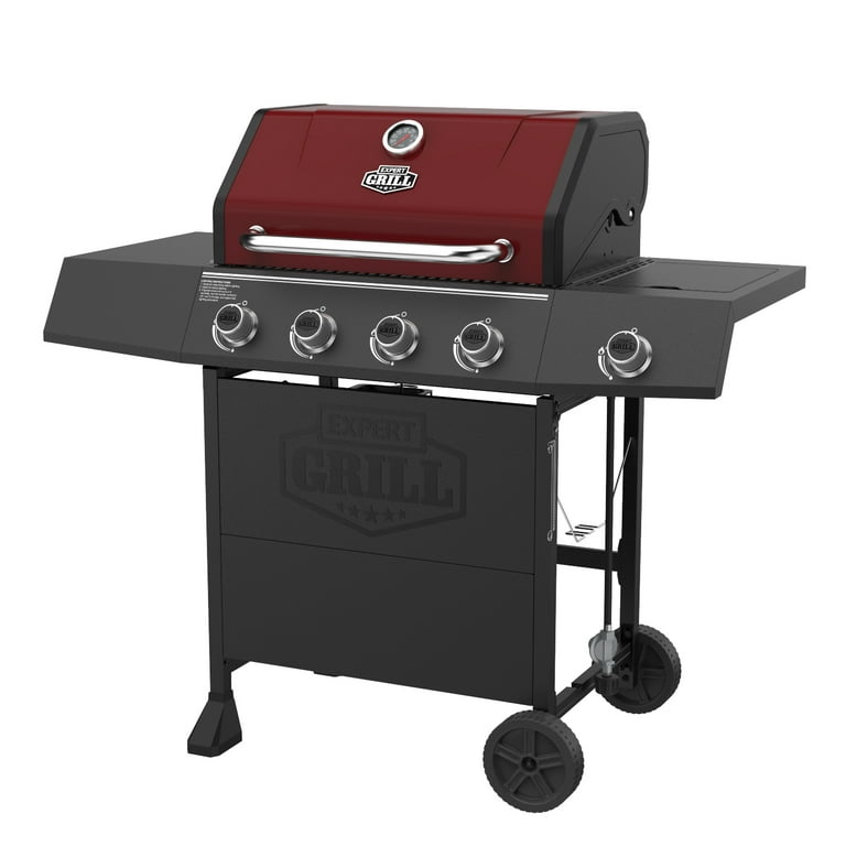 Expert Grill Gas Grill, Burner Propane Gas Grill with Wheels and