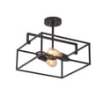 thumbnail image 2 of CHLOE Lighting NOLAN Farmhouse 2 Light Black Square Semi-Flush Ceiling Pendant 14.25" Wide, 2 of 6