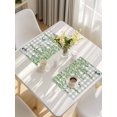 thumbnail image 5 of Spring Plants Placemats Set of 6, Watercolor Leaves Birds Flowers Gray Plaid Placemats for Dining Table, Place Mats for Kitchen Tabletop, Waterproof Wipeable Dining Table Mats Set, 5 of 9