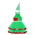 thumbnail image 4 of YiZYiF Girls Sparkly Dance Figure Ice Skating Dress Ballet Tutu Christmas Party Performance Costume Green 10, 4 of 7