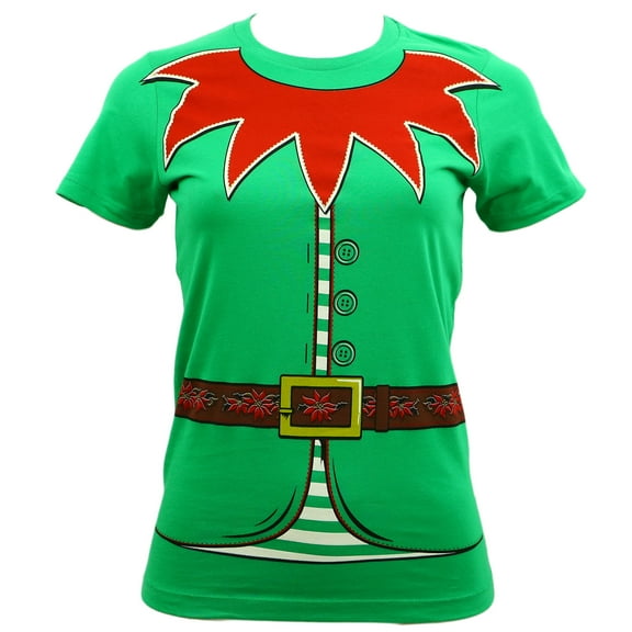 Impact Originals Juniors Elf Santa's Helper Costume T-Shirt Green 2XL