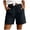 Black, variant on GHIIYER Cotton Hiking Shorts for Women Casual High Waisted Elastic Shorts with Pockets Summer Clothes Size 2XL
