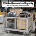 thumbnail image 2 of Wire Mesh Cage Cart, Silver 2200lbs, Heavy Duty Foldable Dolly, Rolling Storage Cart with Swivel Wheels for Warehouse, Retail, 2 of 10
