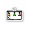 thumbnail image 1 of Sterling Silver 16" .8mm Box Chain 3D Present Gift Tag CZ Christmas Tree Pendant Necklace, 1 of 2