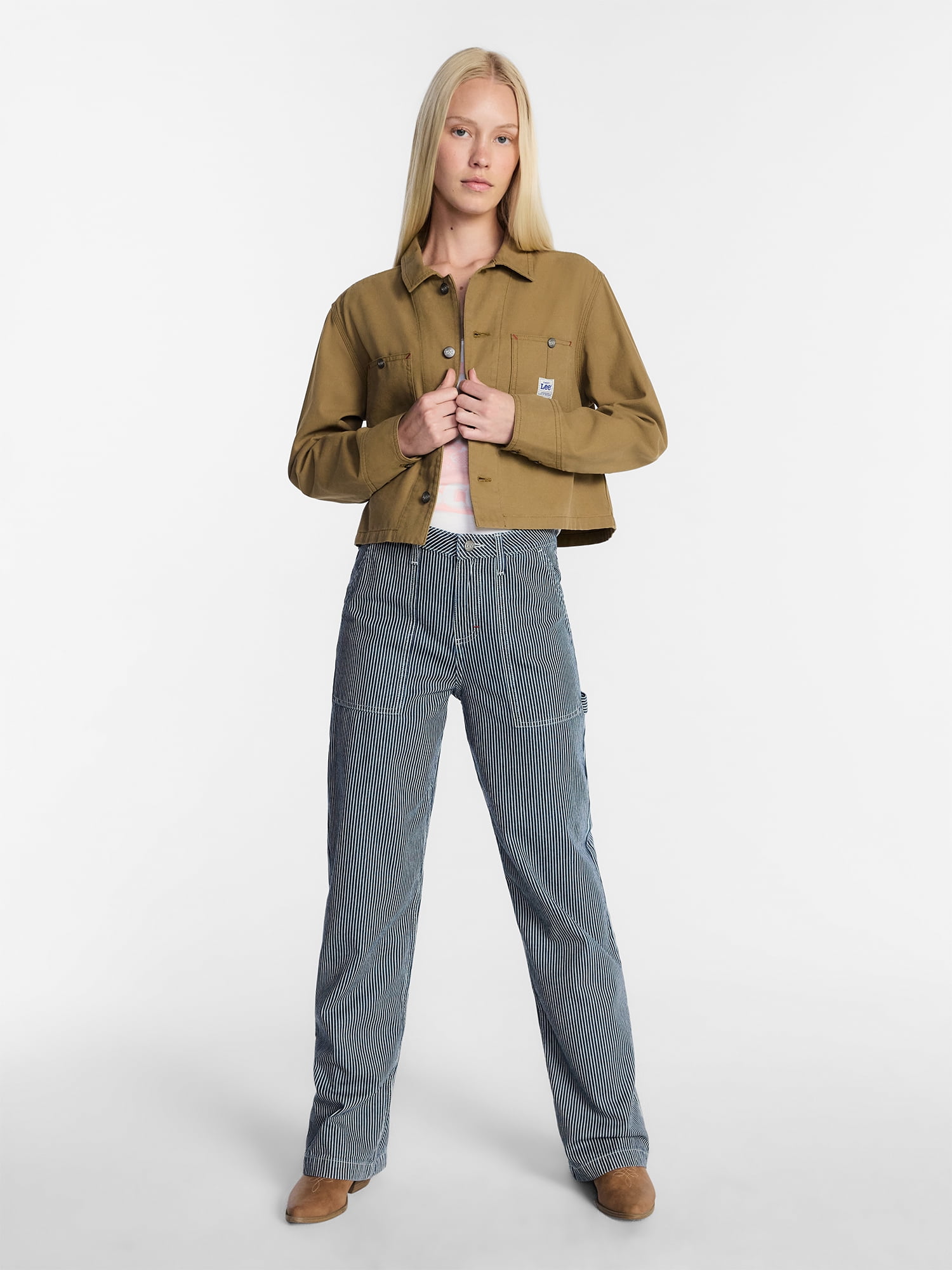 Kacey Lee Women's Cropped Chore Jacket, Sizes XS-XXL