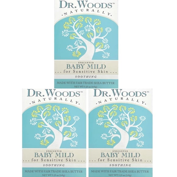 Jabón en barra Dr. Woods sin perfume Baby Mild con manteca de karité orgánica, 155 ml