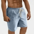 thumbnail image 4 of YLSDY Fashion Men's Casual Shorts Drawstring Elastic Waist Comfy Sweat Short Casual Solid Color Lightweight Stretch Beach Shorts Blue M, 4 of 9